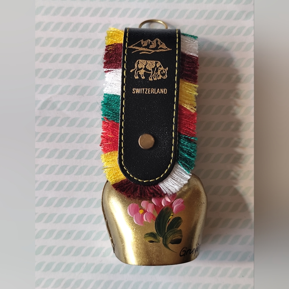 Vintage Switzerland Dinner Cow Bell Memorabilia Souvenir